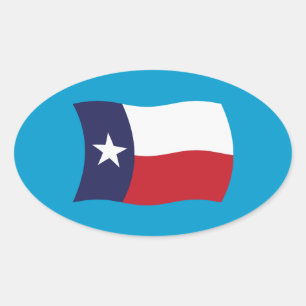 Oval Adesivo da Bandeira do Texas