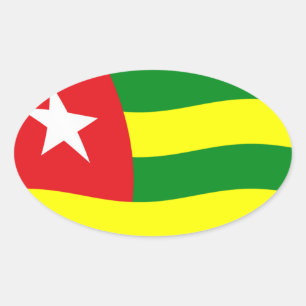 Oval Adesivo da Bandeira do Togo
