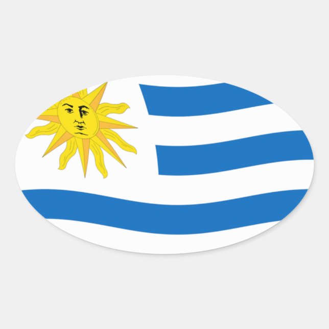 Oval Adesivo da Bandeira do Uruguai (Frente)