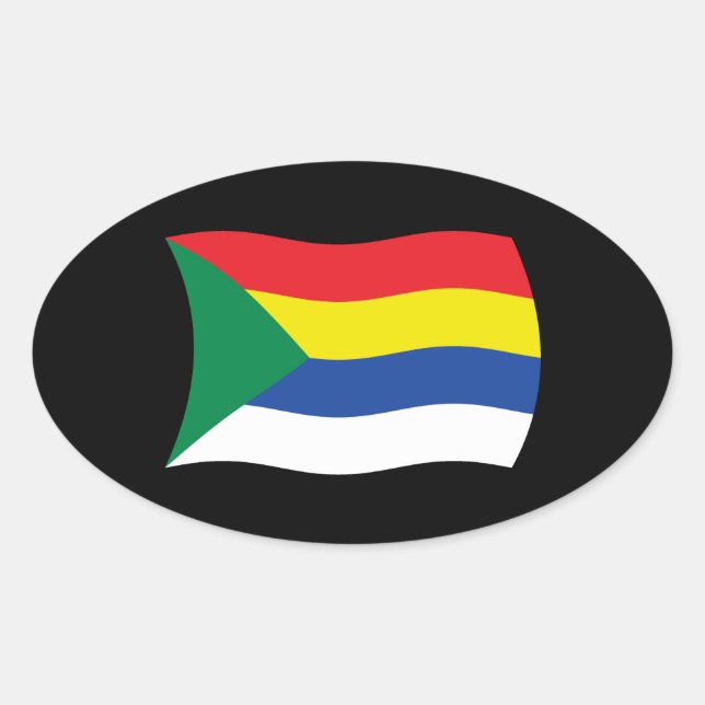 Oval Adesivo da Bandeira Druzista (Frente)