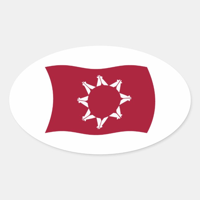 Oval Adesivo da bandeira Oglala Lakota (Frente)