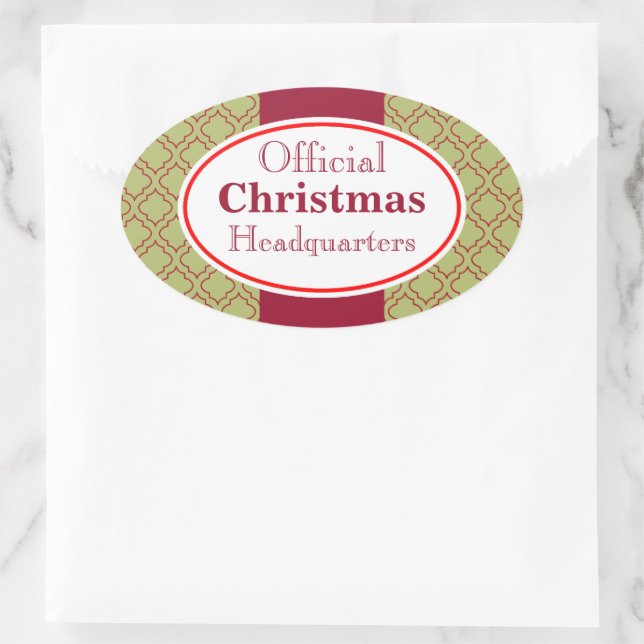 Oval Adesivo da Sede de Natal da Cozinha (Bolsa)