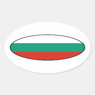 Oval Adesivo de bandeira búlgara