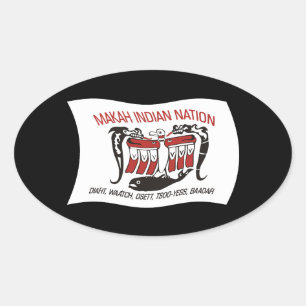 Oval Adesivo de bandeira da tribo Makah