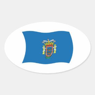 Oval Adesivo de Bandeira de Melilla