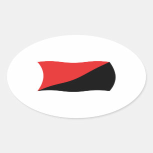 Oval Adesivo de Bandeira do Anarco-Sindicalismo