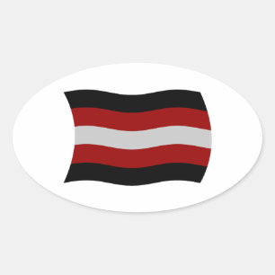 Oval Adesivo de bandeira do Satanismo