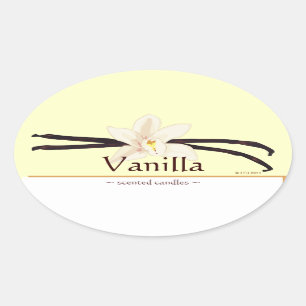 Oval Adesivo de baunilha personalizável