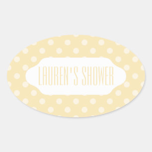 Oval Adesivo de bolinhas amarelo-limão-chiffon