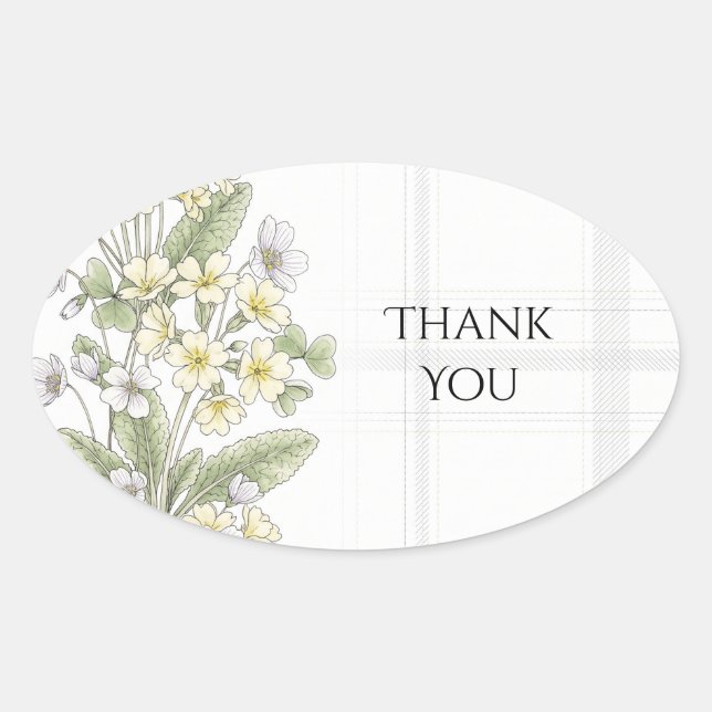 Oval Adesivo de Casamento Personalizado (Frente)