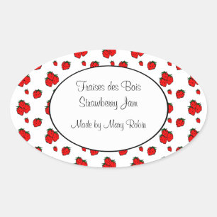 Oval Adesivo de Conserva com Padrão Personalizado de Mo