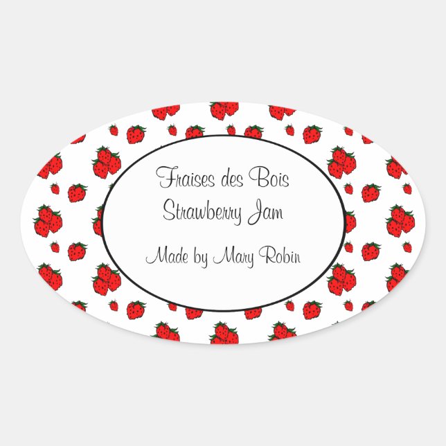 Oval Adesivo de Conserva com Padrão Personalizado de Mo (Frente)