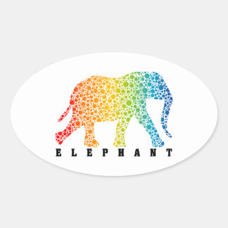 Oval Adesivo de Elefante