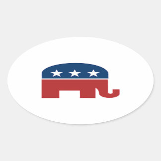 Oval Adesivo de elefante GOP