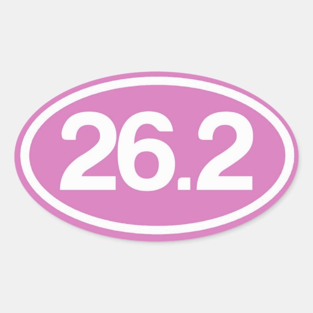 Oval Adesivo de maratona de Cheio rosa 26.2 (Frente)