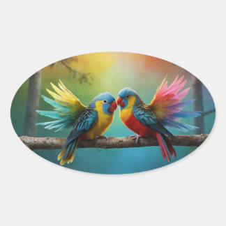 Oval adesivo de pássaro
