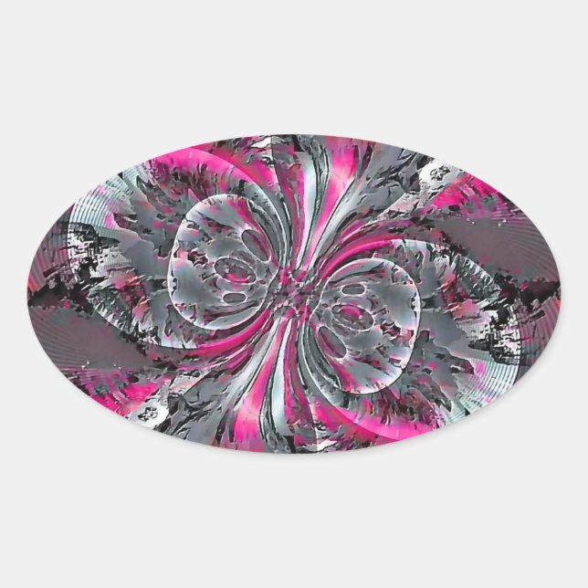 Oval Adesivo de triângulo de sinais mistos (Frente)