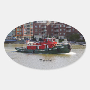 Oval Adesivo de Wisconsin