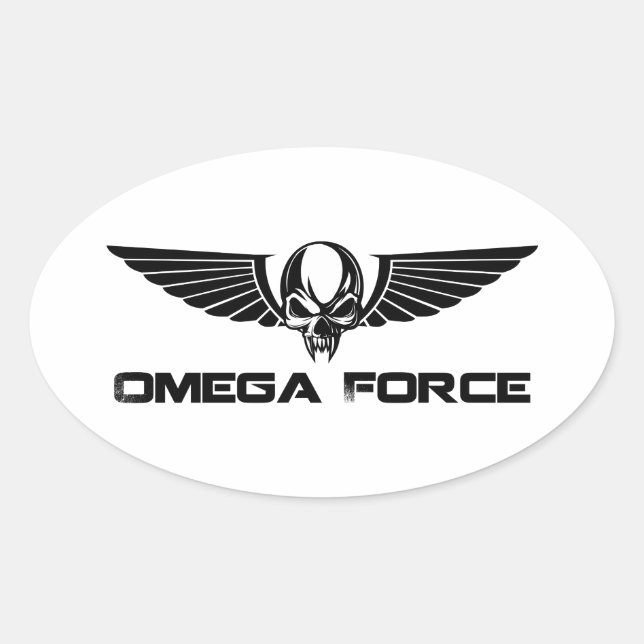 Oval Adesivo do logotipo Omega Force (Frente)