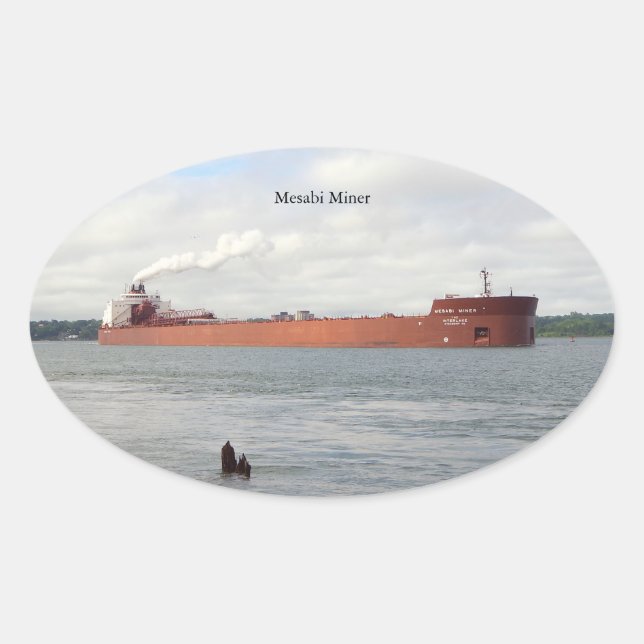 Oval Adesivo do Mesabi Miner (Frente)