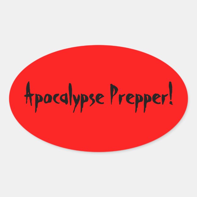 Oval Adesivo do prepper Apocalypse (Frente)