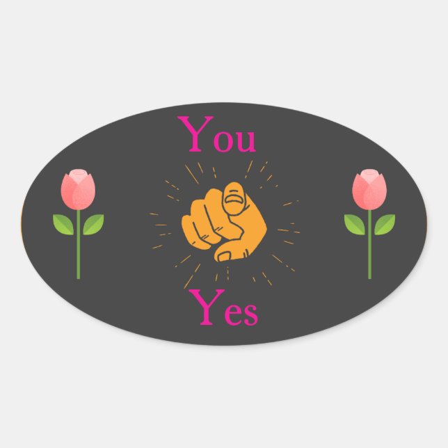 Oval adesivo geométrico moderno, sticker rosa verde (Frente)