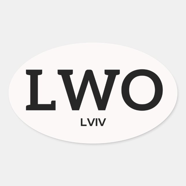 Oval Adesivo IATA Lviv 1 (Frente)