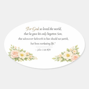 Oval Adesivo John 3:16 KJV •