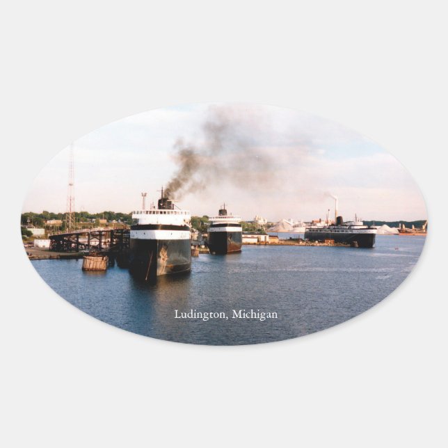 Oval adesivo Ludington Ferries (Frente)