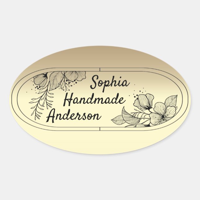 Oval Adesivo pessoal para fabricação manual principal (Frente)