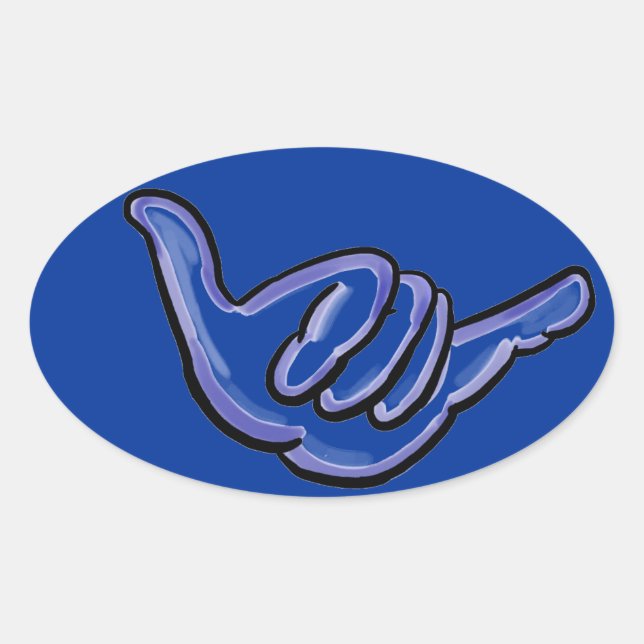 Oval adesivo shaka hawaii (Frente)