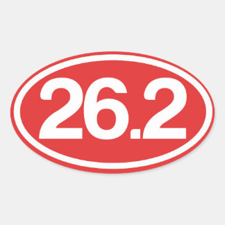 Oval Adesivo vermelho 26.2 (Cheio Marathon Sticker)