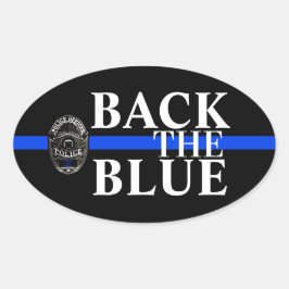 OVAL APOIE O AZUL ADESIVO DE PARA-CHOQUE DE POLÍCIA DE