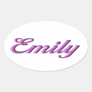 Oval nome do adesivo da Emily