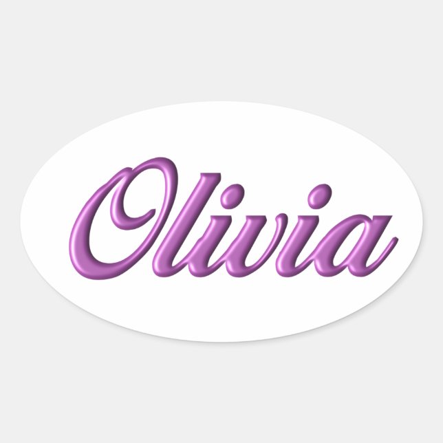 Oval Nome do adesivo Olivia (Frente)