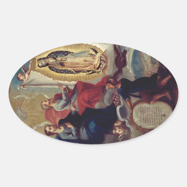 Oval Nossa Senhora de Guadalupe | Adesivo Religioso (Frente)
