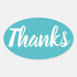 Oval Obrigado azul, seu adesivo comercial simples
