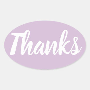 Oval Obrigado roxo, seu adesivo comercial simples