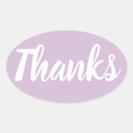 Oval Obrigado roxo, seu adesivo comercial simples