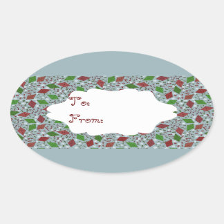 Oval Papagaios de Natal, adesivo de presente