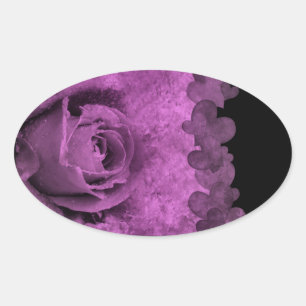 Oval Rosa roxo e adesivo de coração