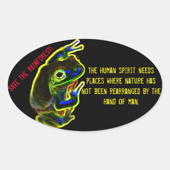 Oval Salve o adesivo da floresta tropical (Frente)