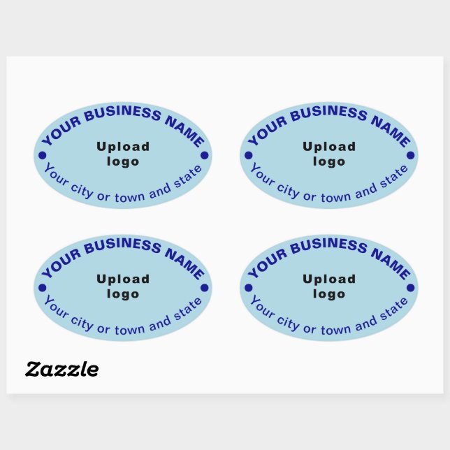 Oval Shape Business Marca no adesivo azul claro (Folha)