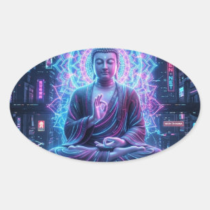 Oval Sukiti Buddha Adesivo Dhamma Moderno