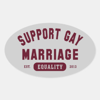 Oval Suportar adesivo de igualdade de Casamento gay