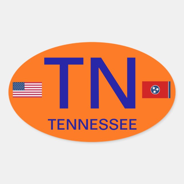 Oval Tennessee* - Estilo Europeu - Adesivo (Frente)