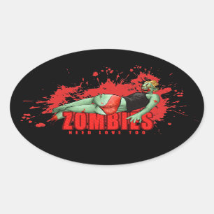 Oval Zumbis precisam de um adesivo de amor