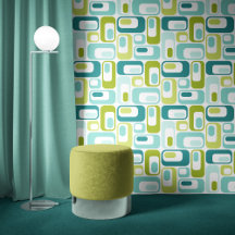 Ovals Mod Retrô Verde Maçã Azul Água Turquesa