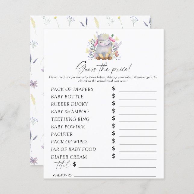 Ovelha - Adivinha o jogo do preço (Frente/Verso)