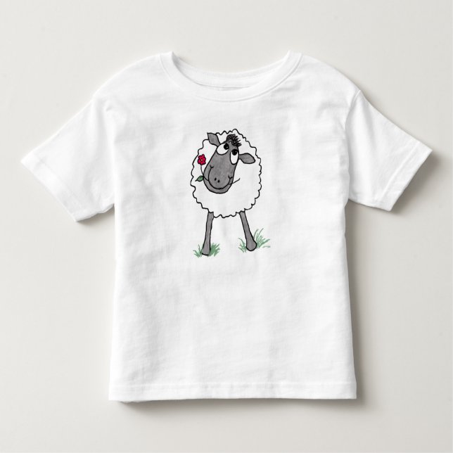 Ovelha Bobo divertida com Flor, T-shirt Toddler (Frente)